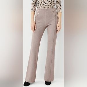 Ann Taylor Admiral Button Pants Sailor Nautical Cool Mink Melange Trousers 10